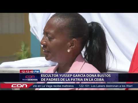 Escultor Yussep García dona bustos de padres de la patria en La Ceiba