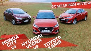 Toyota Yaris vs Honda City vs Hyundai Verna | Automatic Choice? | Petrol AT Comparison Review