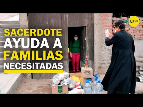 PERUANO CAMISETA: Sacerdote reparte 127 mil canastas a familias necesitadas
