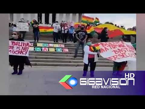 RESIDENTES BOLIVIANOS PROTESTARON EN WASHINGTON DCesidentes bolivianos realizaron una protesta en Wa