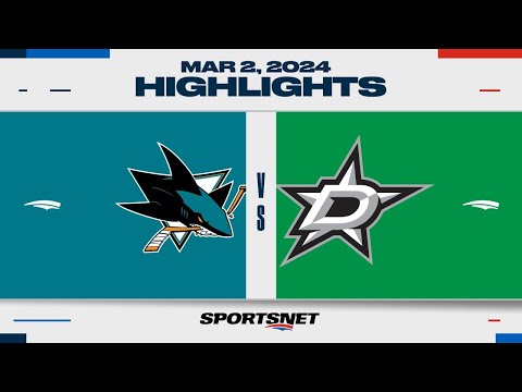 NHL Highlights | Sharks vs. Stars - March 2, 2024