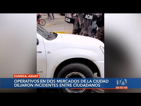 Violentos enfrentamientos entre vendedores informales y Agentes de la Guardia Ciudadana en Cuenca