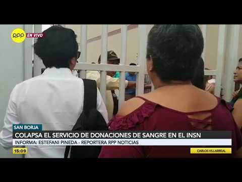 Colapsó banco de sangre del INSN de San Borja