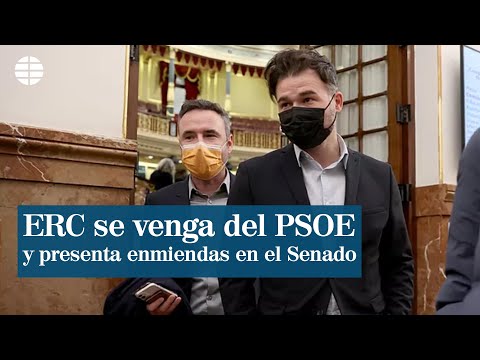 ERC se venga del PSOE y presenta enmiendas en el Senado para retrasar los Presupuestos