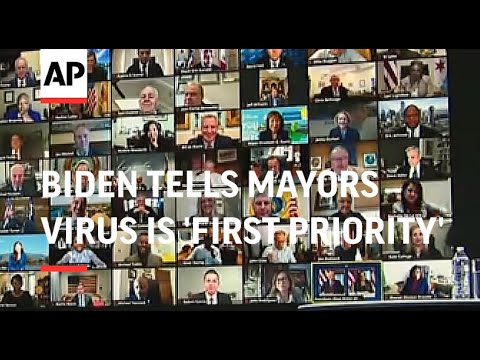 Biden tells mayors virus will be 'first priority'