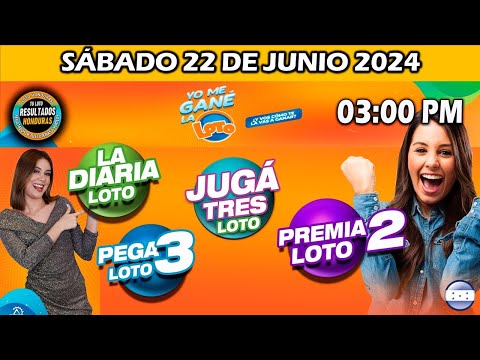 Sorteo 03 PM Loto Honduras, La Diaria, Pega 3, Premia 2, SÁBADO 22 de junio 2024 |