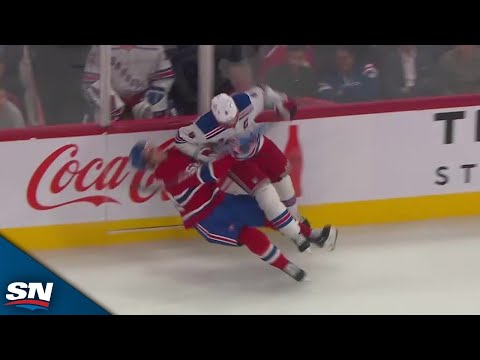 Rangers Jacob Trouba Flattens Morgan Barron With Crushing Hit