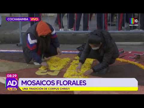 Una tradición de Corpus Christi en Cochabamba ¡Mosaicos florales!
