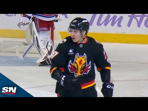 Flames Sharangovich Claps In A One-Timer Past Rangers Shesterkin