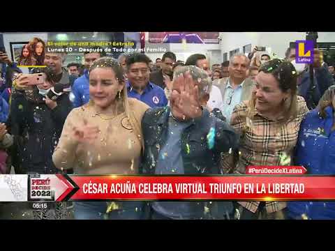 César Acuña celebra virtual triunfo en La Libertad