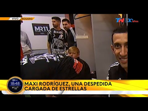 Lionel Messi en la despedida de Maxi Rodríguez y los hinchas de Newell's cumplieron su sueño