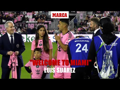 Luis Suárez se presentó en Miami con sus hijos y Will Smith no se quiso perder su debut I MARCA