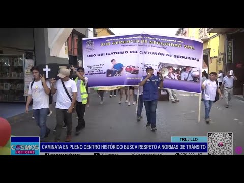 Trujillo: caminata en pleno Centro Histórico busca respeto a normas de tránsito