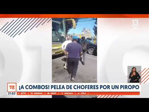 A los combos llegó una pelea de choferes de buses en Concepción