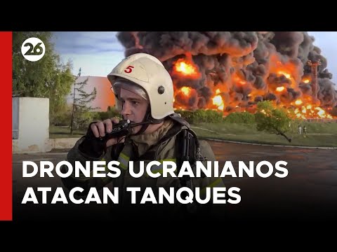 Nuevas imágenes de un tanque ruso incendiándose por un ataque de drones ucranianos