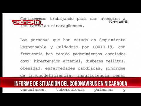 Informe COVID-19 en Nicaragua: 4 mil 883 personas recuperadas - Nicaragua