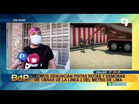 Tras 3 años de espera vecinos denuncian demoras en obra de línea 2 del Metro de Lima