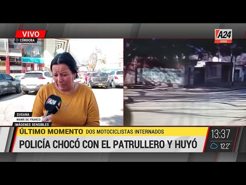Patrullero los chocó y huyó: dos jóvenes graves en Córdoba