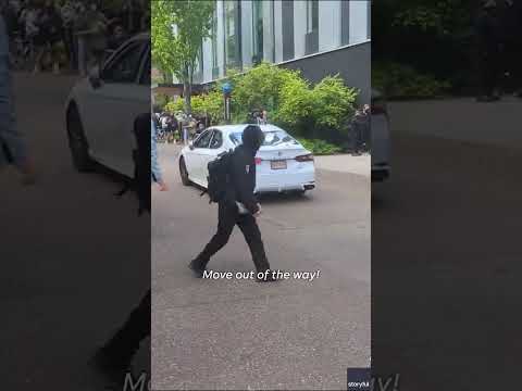 Man drives towards crowd of protesters at Portland State University #Shorts