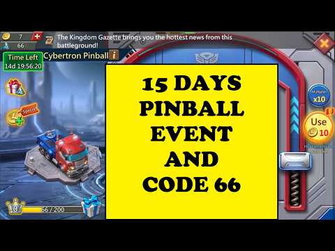 LORDS MOBILE - TRANSFORMERS COLLAB PINBALL EVENT - Code 66 is back as well