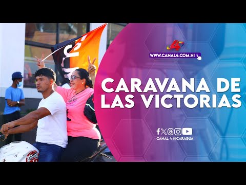 Caravana de las Victorias en celebración del triunfo del FSLN en elecciones regionales Caribe 2024