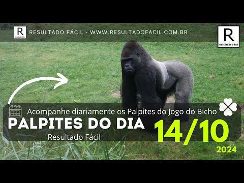 Palpite do dia 14/10/2024 Jogo do Bicho - Resultado Fácil