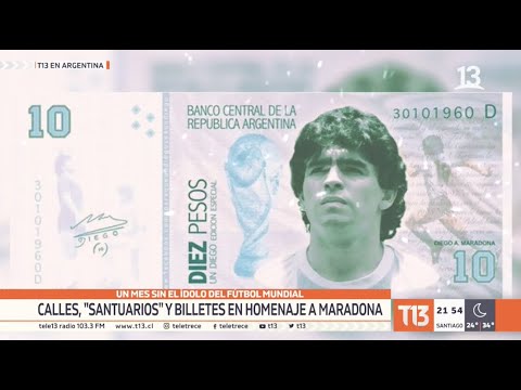Calles, Santuarios y billetes en homenaje a Maradona