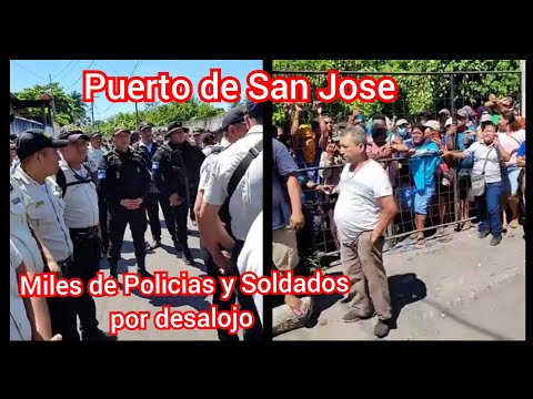! URGENTE ¡ MAXIMA TENSION EN PUERTO DE SAN JOSE MILES DE POLICIAS Y SOLDADOS DEL EJERCITO DE GUATE