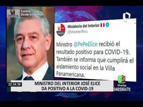 José Elice: ministro del Interior dio positivo a Covid-19