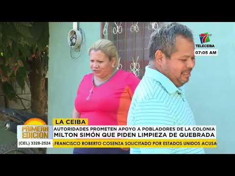 Autoridades prometen apoyo a pobladores de colonia Milton Simón que piden limpieza de quebrada