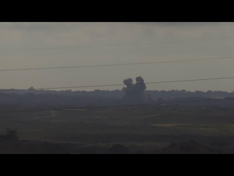 Explosions and smoke seen on Gaza skyline