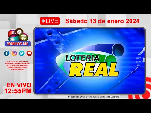 ¡Lotería Real en vivo! Sorteo sábado 13 enero 2024 - 12:55 PM. Resultados y transmisión oficial por Teleuniverso