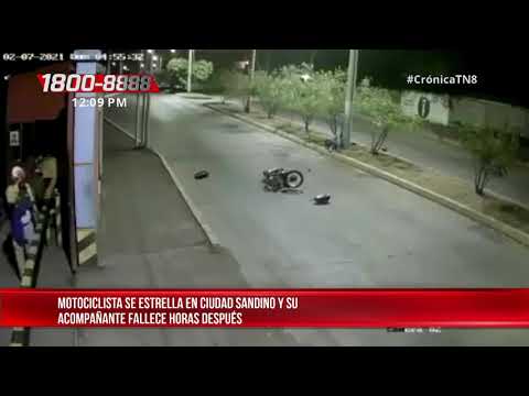 Brutal impacto de motorizado y su acompañante en Ciudad Sandino - Nicaragua