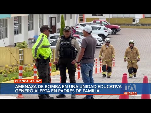 Se registró una amenaza de bomba en una unidad educativa de Cuenca