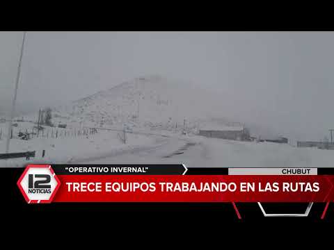 CHUBUT | Temporal de nieve: trece equipos de Vialidad Provincial trabajando en la rutas