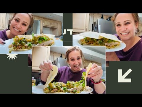 Tacos de pollo con nopales y papas estilo San Juan #viral #coocing