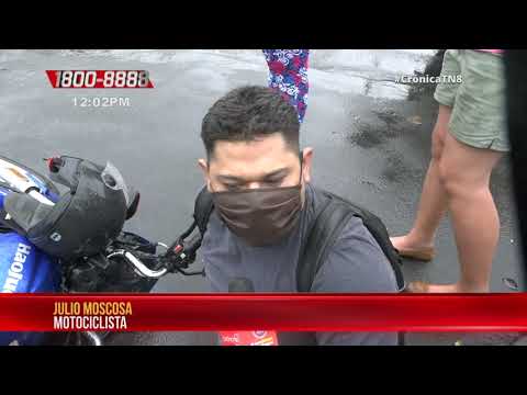 Motociclista termina con fractura en su pierna tras accidente en Managua - Nicaragua
