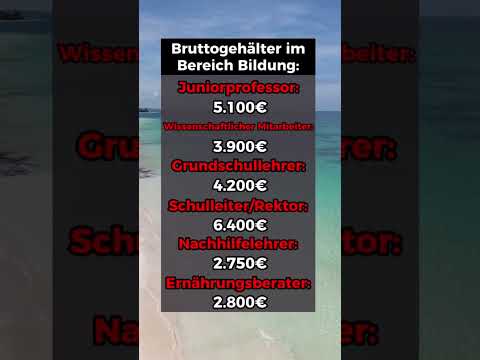 Bruttogehälter im Bereich Bildung!