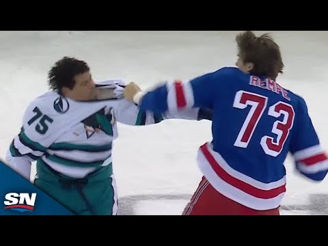 Sharks Ryan Reaves And Rangers Matt Rempe Go Toe-To-Toe In Spirited Heavyweight Tilt