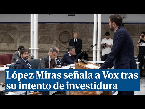 López Miras señala a Vox tras su primer intento de investidura: Nadie en Murcia quiere elecciones