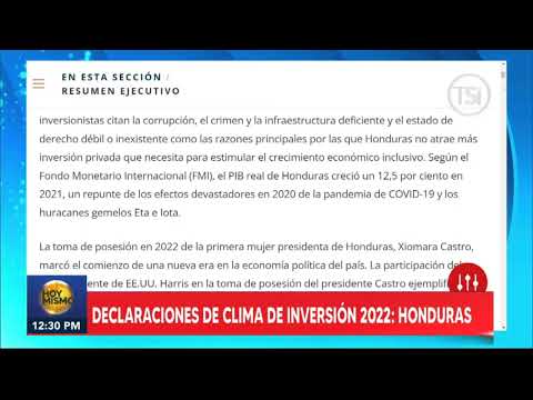 Declaraciones del Clima de Inversión 2022 para Honduras