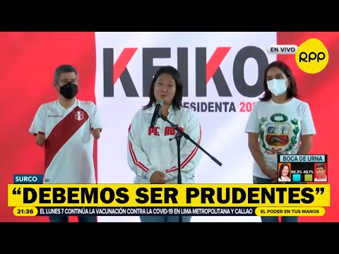 Keiko Fujimori sobre resultados a boca de urna: “Es fundamental mantener la prudencia”