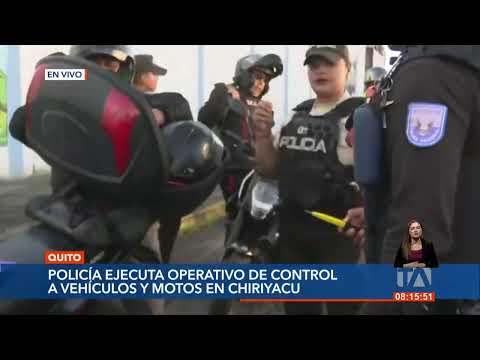 La Policía intensifica controles sobre motocicletas y vehículos sin placas en Quito