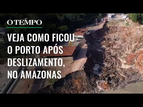 Porto de Terra Preta desaba em meio a obras no Amazonas, abre cratera e mobiliza bombeiros