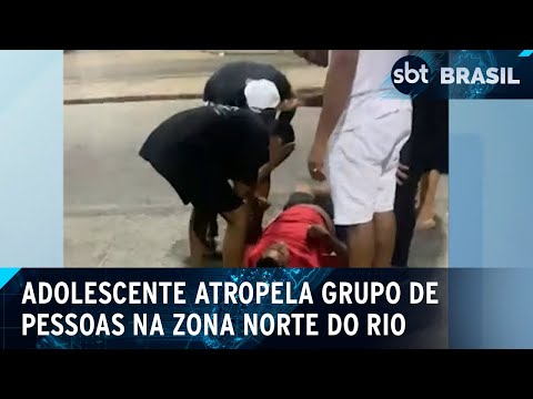 Adolescente pega carro da mãe e atropela grupo na zona norte do Rio | SBT Brasil (15/04/24)