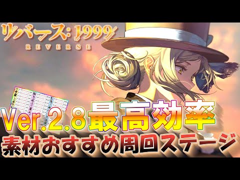 【リバース1999】最新Ver.2.8対応‼最高効率の素材周回おすすめステージ紹介！ドロップ確率も解説‼【Ver.2.8】【Reverse1999】