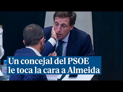 Un concejal del PSOE toca la cara al alcalde Almeida y termina expulsado