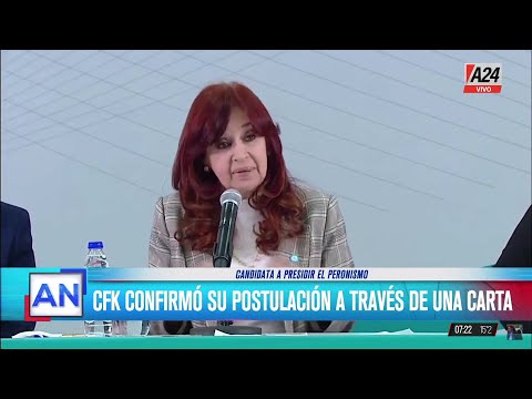 Cristina Fernández de Kirchner se postula para liderar el Partido Justicialista