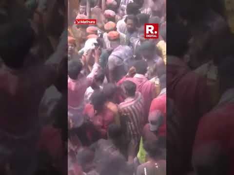 Watch: Devotees Play With Colors During Chaddhi Maar Celebrations At Gokul, Mathura