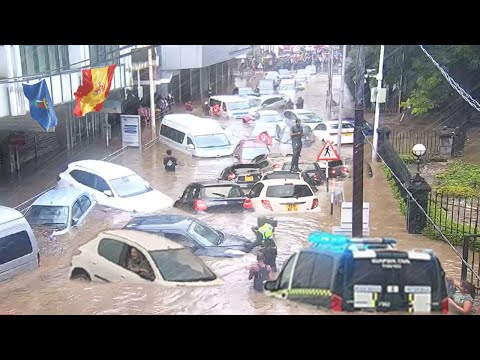 Spain Underwater! Raging Rivers, Closed Roads due to Storm Juan in  badajoz, spain! floods 2024